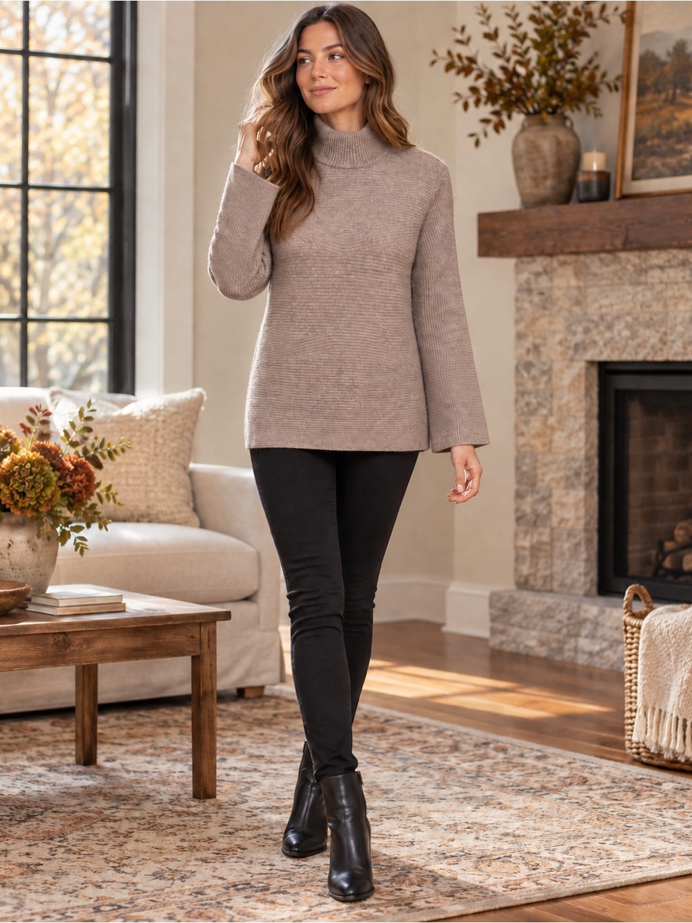 In Cashmere 100% cashmere turtleneck sweater tunic size M